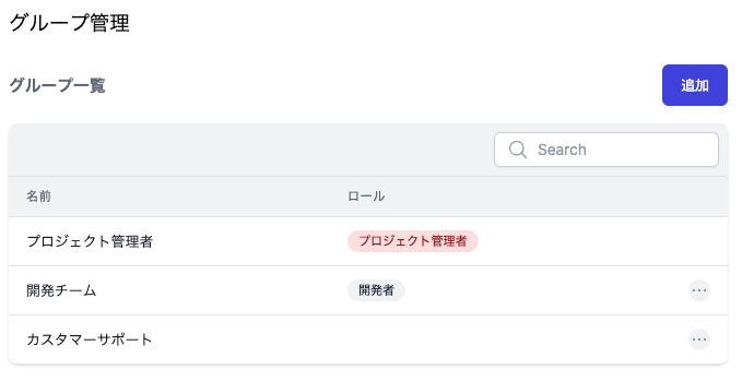 グループ管理ページ